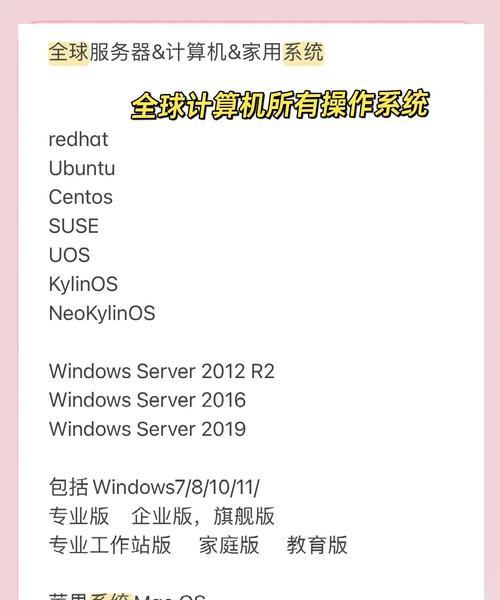 计算所操作系统包括什么？如何选择合适的系统？
