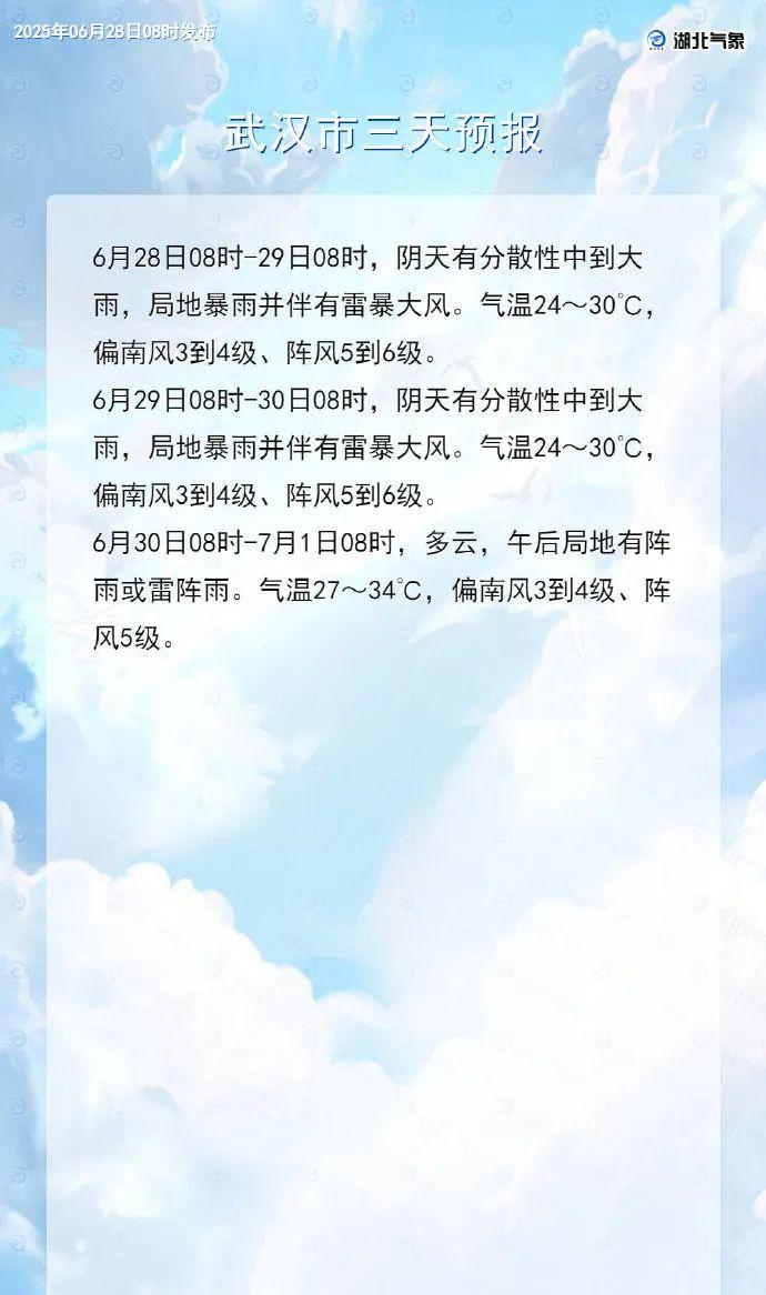 降雨持续！暴雨蓝色预警，湖北这些地方预计有大雨到暴雨