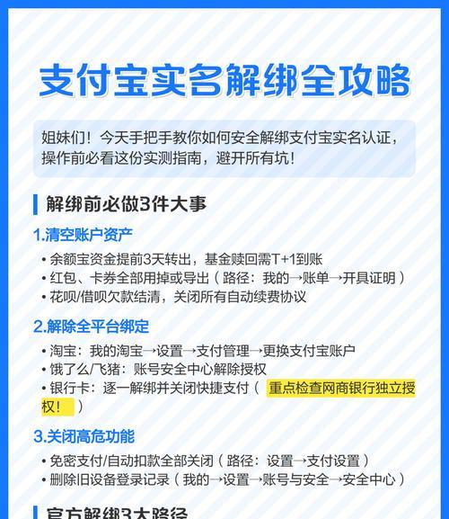 支付宝账号解绑银行卡教程（教你如何简单又快捷地解除支付宝账号与银行卡的绑定）